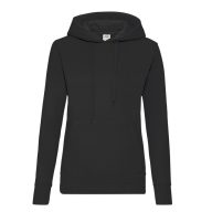 Fruit of the Loom 62038 női kapucnis pulóver FEKETE XS-XXL