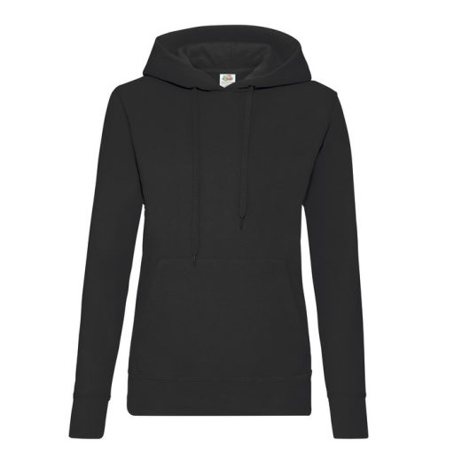 Fruit of the Loom 62038 női kapucnis pulóver FEKETE XS-XXL