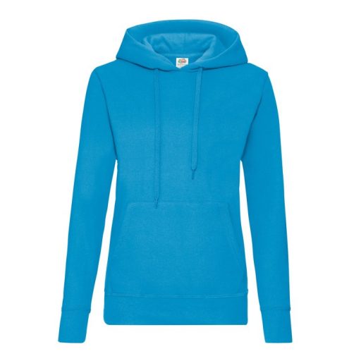 Fruit of the Loom 62038 női kapucnis pulóver AZURE BLUE S-XXL