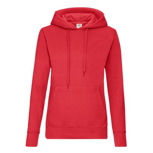 Fruit of the Loom 62038 női kapucnis pulóver RED S-XXL
