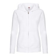   Fruit of the Loom 62118 női kapucnis, cipzáros pulóver FEHÉR XS-XXL