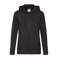   Fruit of the Loom 62118 női kapucnis, cipzáros pulóver FEKETE XS-XXL kifutó