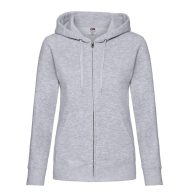   Fruit of the Loom 62118 női kapucnis, cipzáros pulóver HEATHER GREY XS-XXL