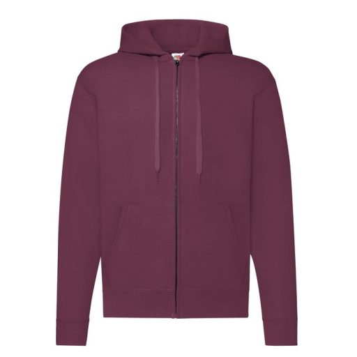 Fruit of the Loom 62062 cipzáros, kapucnis pulóver BURGUNDY S-XXL