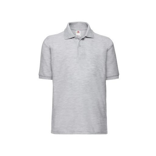 Fruit of the Loom 63417 gyerekpóló galléros HEATHER GREY 116-164