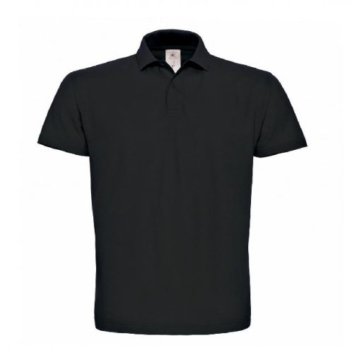 B&C ID.001 galléros póló BLACK 3XL, 4XL méretek