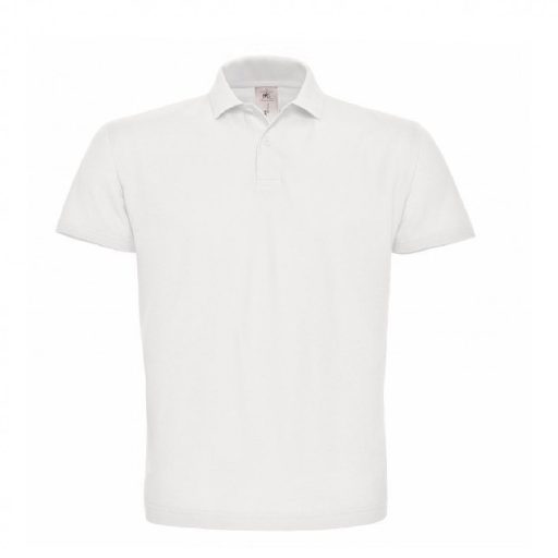 B&C ID.001 galléros póló FEHÉR 3XL, 4XL méretek