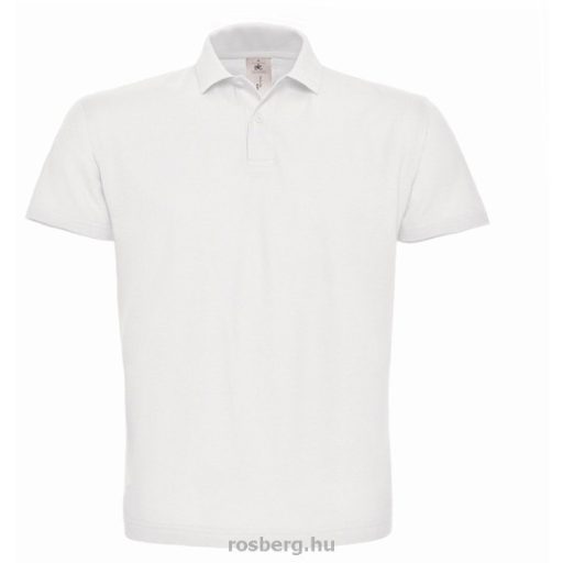 B&C ID.001 galléros póló FEHÉR 3XL, 4XL méretek