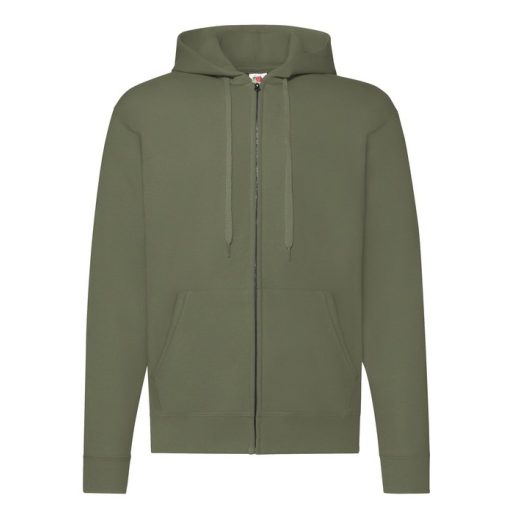 Fruit of the Loom 62062 cipzáros, kapucnis pulóver CLASSIC OLIVE S-XXL
