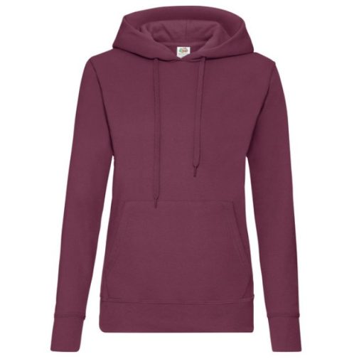 Fruit of the Loom 62038 női kapucnis pulóver BURGUNDY XS-XXL