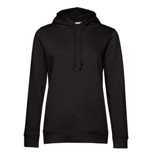 B&C WW34B női Organic INSPIRE kapucnis pulóver XS-XXL FEKETE