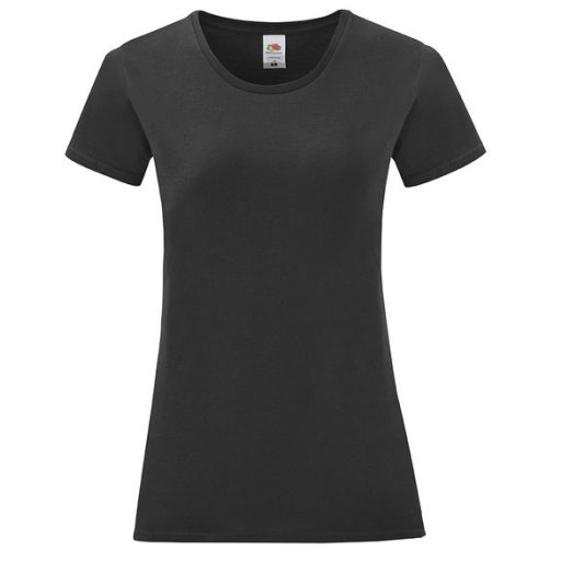 Fruit of the Loom 61432 női ICONIC póló 150T XS-XXL méretek FEKETE