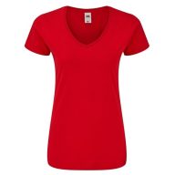   Fruit of the Loom 61444 női ICONIC V-nyakú póló 150T REDXS-XXL méretek