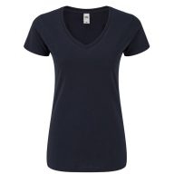   Fruit of the Loom 61444 női ICONIC V-nyakú póló 150T DEEP NAVY XS- XXL méretek