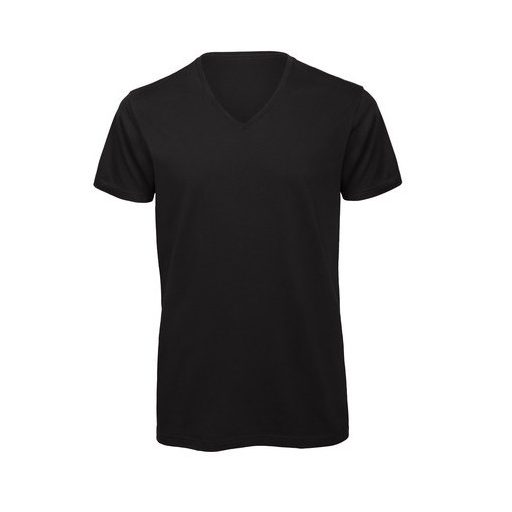 B&C TM044 INSPIRE V-nyakú póló S-XXL fekete 140 g/m²