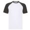 Fruit of the Loom 61026 SHORT SLEEVE BASEBALL póló T S-XXL fehér/fekete