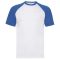 Fruit of the Loom 61026 SHORT SLEEVE BASEBALL póló T S-XXL fehér/royal kék