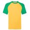 Fruit of the Loom 61026 SHORT SLEEVE BASEBALL póló T S-XXL sárga/zöld