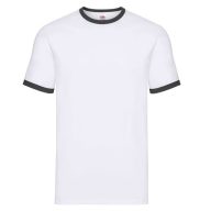 Fruit of the Loom 61168 RINGER T póló S-XXL FEHÉR/FEKETE
