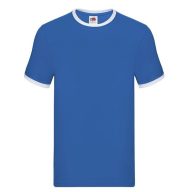   Fruit of the Loom 61168 RINGER T póló S-XXL ROYAL KÉK/FEHÉR