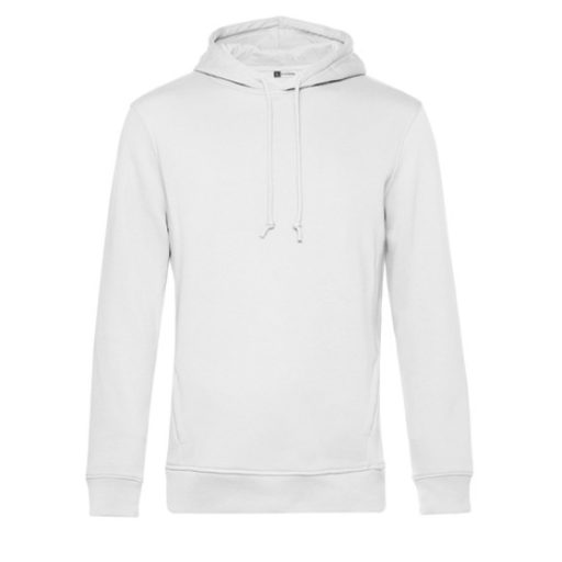 B&C WU33B Organic INSPIRE kapucnis pulóver FEHÉR S-3XL