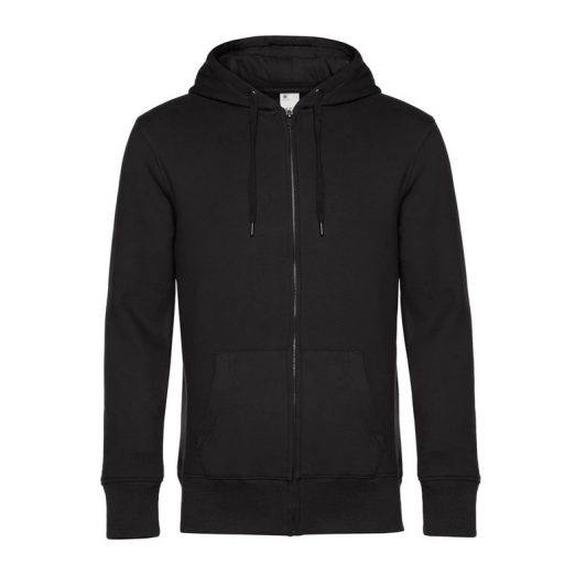 B&C WU03K KING kapucnis, cipzáros pulóver FEKETE S-3XL 