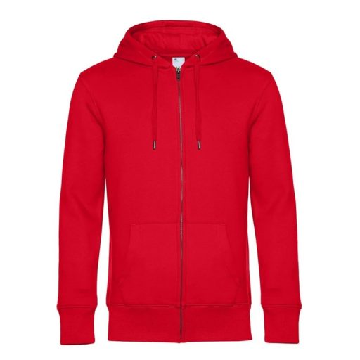 B&C WU03K KING kapucnis, cipzáros pulóver RED S-2XL 