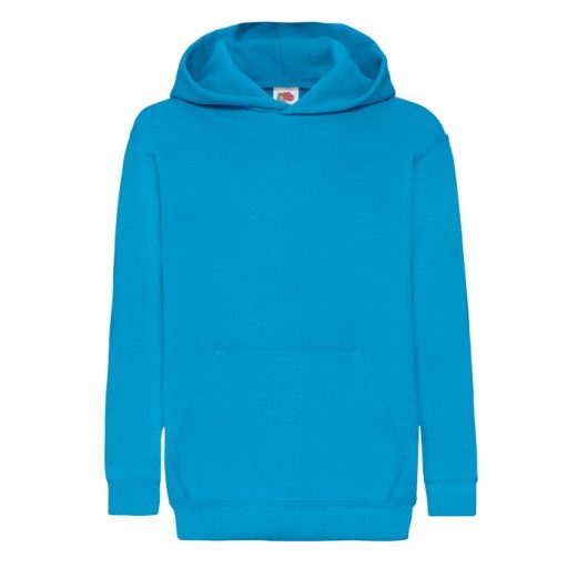 Fruit of the Loom 062043 gyerek kapucnis pulóver AZURE KÉK 116-164