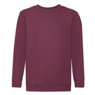   Fruit of the Loom 062041 gyerek kereknyakú pulóver BURGUNDY 116-164