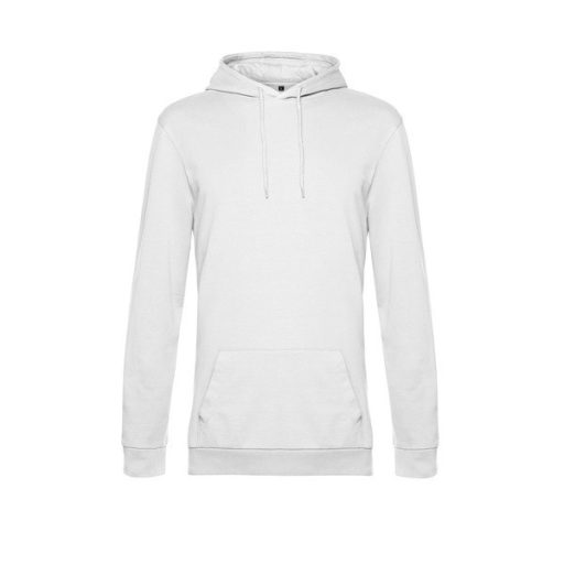 B&C WU03W kapucnis, bebújós pulóver fehér 280gr/m2 XS-3XL