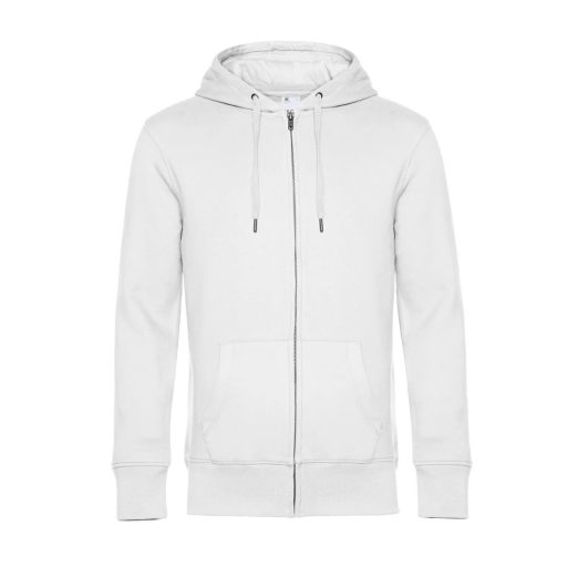 B&C WU03K KING kapucnis, cipzáros pulóver FEHÉR S-3XL 