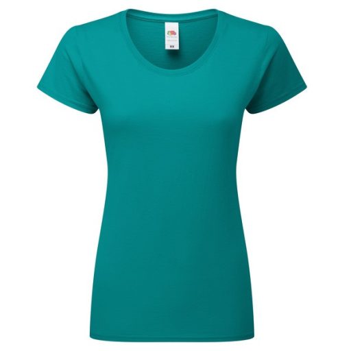 Fruit of the Loom 61424 női ICONIC póló 195T XS-XXL méretek OCEAN TEAL