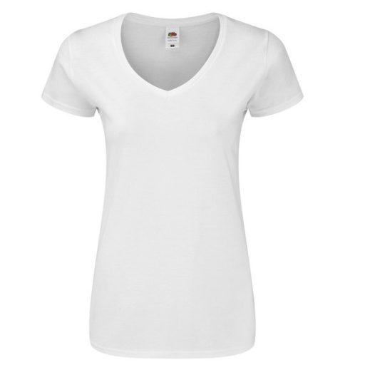 Fruit of the Loom 61444 női ICONIC V-nyakú póló 150T FEHÉR XS- XXL méretek 