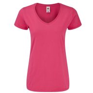   Fruit of the Loom 61444 női ICONIC V-nyakú póló 150T FUXIA XS- XXL méretek 