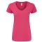 Fruit of the Loom 61444 női ICONIC V-nyakú póló 150T FUXIA XS- XXL méretek 