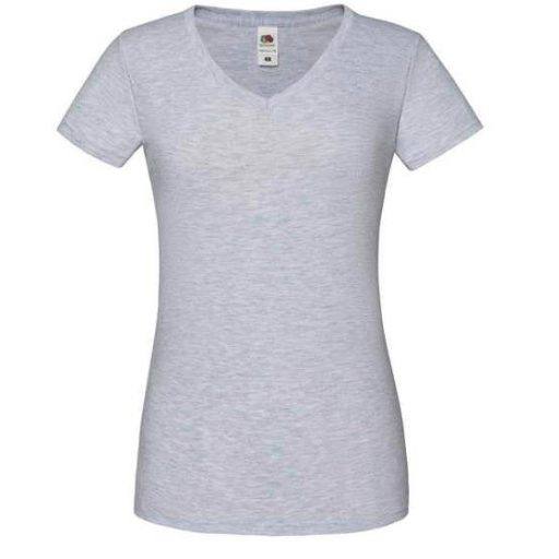 Fruit of the Loom 61444 női ICONIC V-nyakú póló 150T HEATHER GREY XS- XXL méretek 