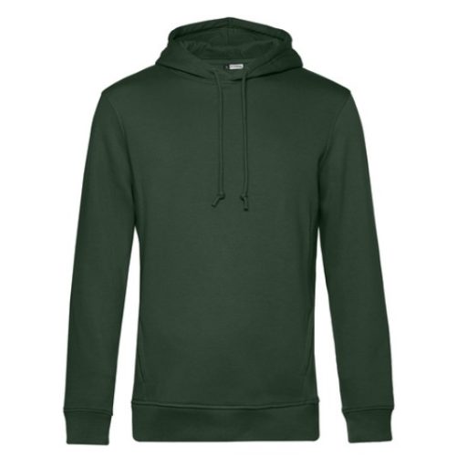 B&C WU33B Organic INSPIRE kapucnis pulóver FOREST GREEN S-XXL 