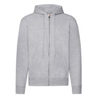   Fruit of the Loom 62062 cipzáros, kapucnis pulóver HEATHER GREY 3XL, 4XL, 5XL