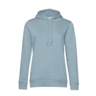   B&C WW34B női Organic INSPIRE kapucnis pulóver XS-XL BLUE FOG