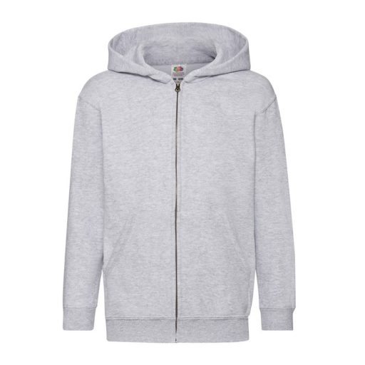 Fruit of the Loom 062045 gyerek kapucnis, cipzáros pulóver HEATHER GREY 116-164