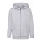 Fruit of the Loom 062045 gyerek kapucnis, cipzáros pulóver HEATHER GREY 116-164