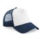 B640 - Beechfield Snapback Trucker hálós baseball sapka FEHÉR/SÖTÉTKÉK