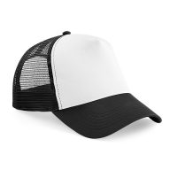   B640 - Beechfield Snapback Trucker hálós baseball sapka  FEHÉR/FEKETE