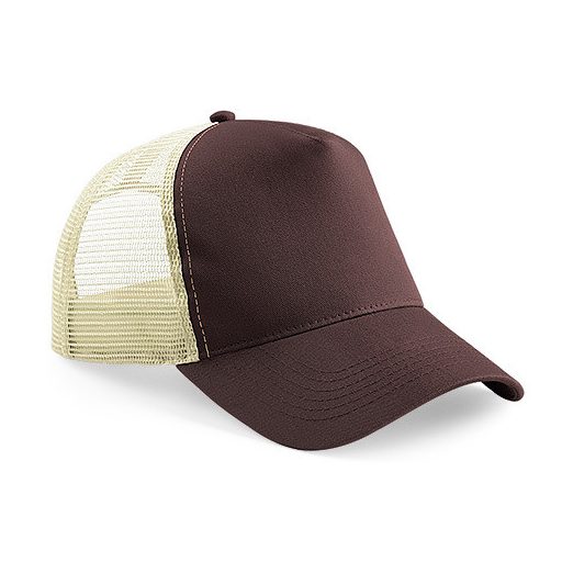 B640 - Beechfield Snapback Trucker hálós baseball sapka BARNA/DRAPP