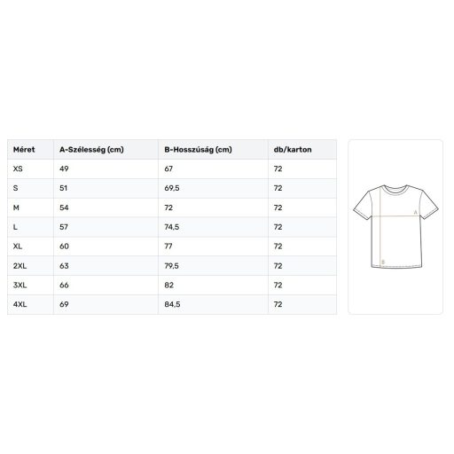 Russel R180M pamut póló CLASSIC RED S-XXL 