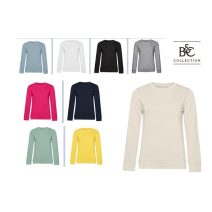 (női kereknyakú puha, minőségi pulóver 80% pamut, 20% poliészter, 280 g/m²)  B&C WW32B Inspire Organic kerek nyakú pulóver XS-XL