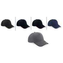 B025C - Beechfield Authentic 5 Panel Cap - Piped Peak