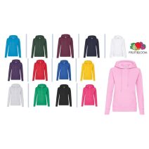 (kapucnis, bebújos női pulóver, 80% pamut, 20% poliészter, 280g/m² )Fruit of the Lloom 62038 kapucnis, bebújos női pulóver XS-XXL