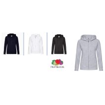 (kapucnis, cipzáros, 70% pamut, 30% poliészter, 280g/m²)Fruit of the Loom 62118 női kapucnis, cipzáros pulóver XS-XXL