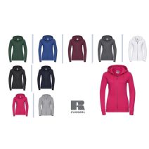 (kapucnis, cipzáros női pulóver 80% pamut, 20% poliészter, sima minőségi felület 280g/m²)Russel 0R266F női kapucnis, cipzáros pulóverek  XS-XXL